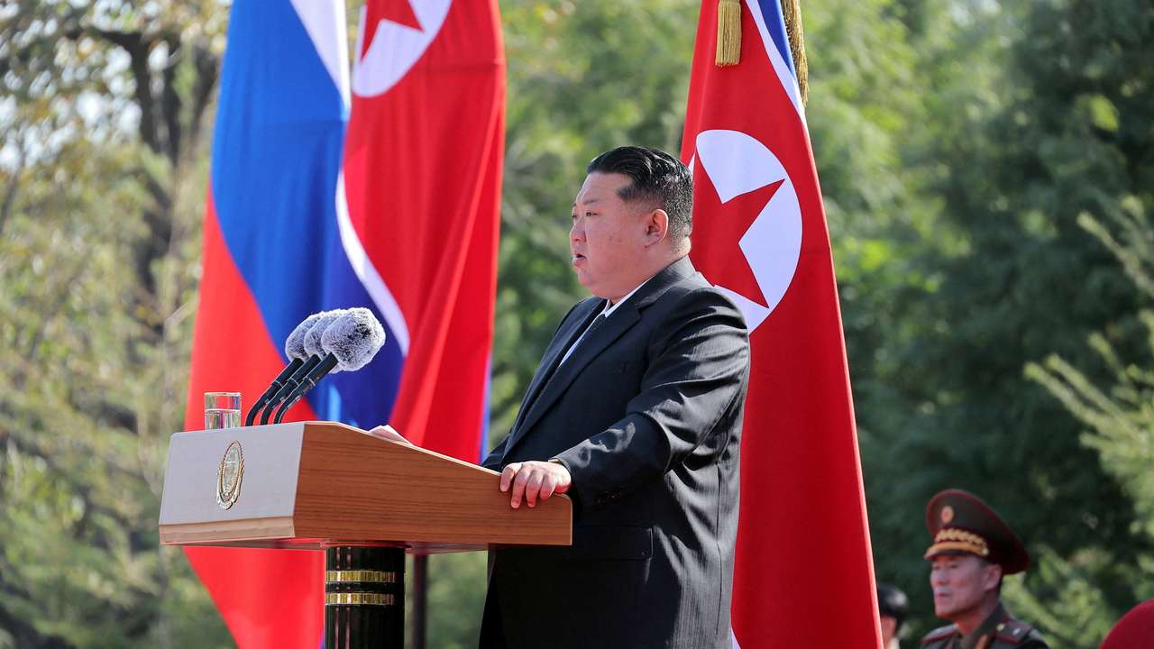 Groundbreaking ceremony for a memorial for North Korean soldiers who fought alongside Russian troops in Russia's Kursk region