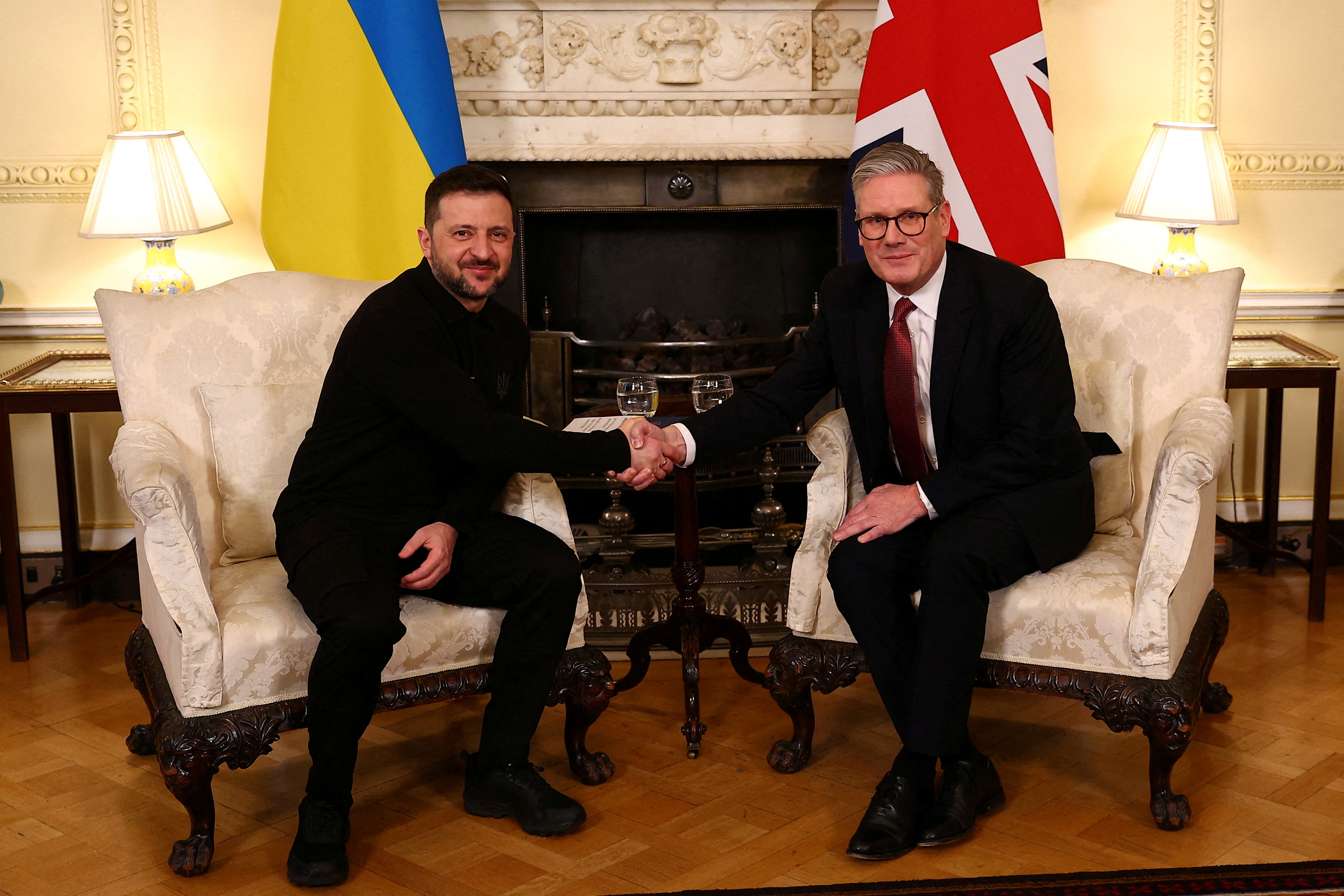 Ukrainian President Zelenskiy meets British PM Starmer ahead of European leaders' summit, in London