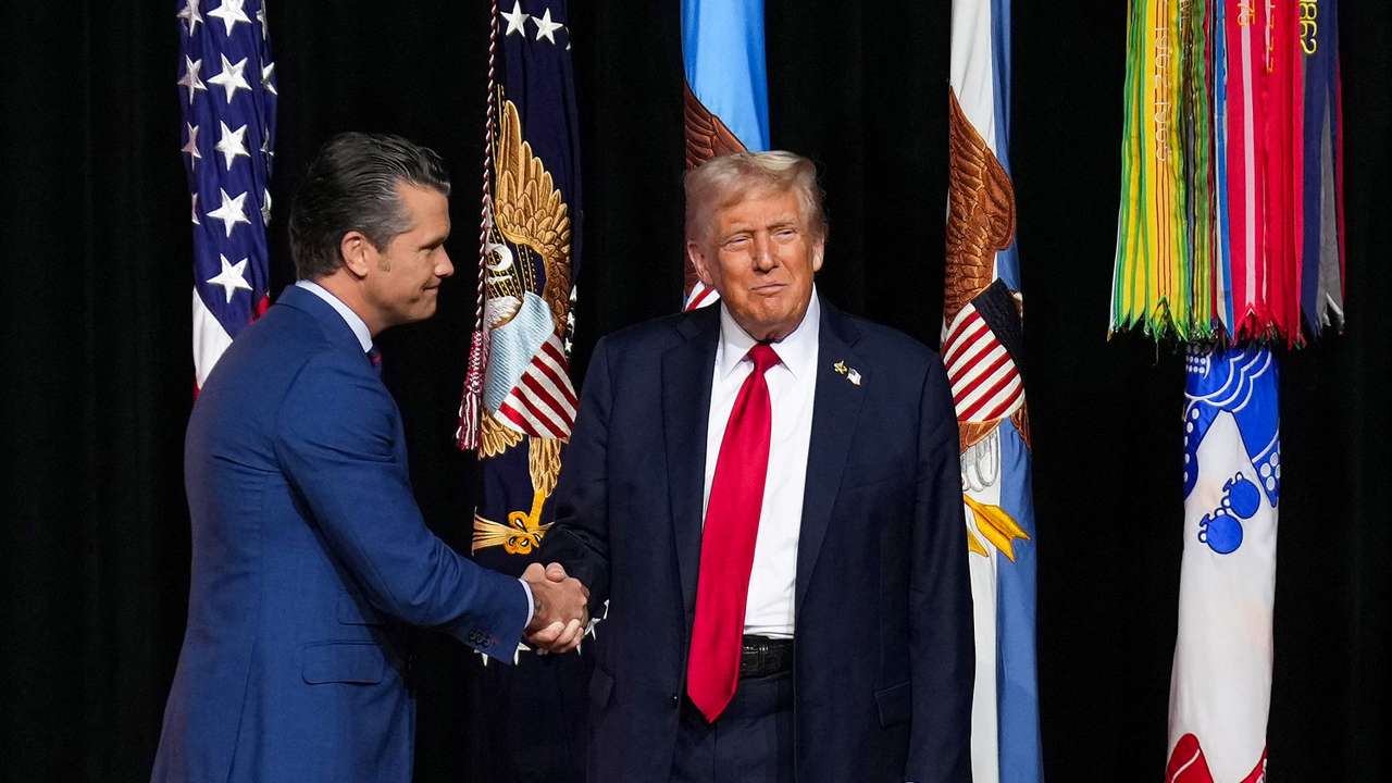 President Trump And Pete Hegseth Address U.S. Senior Military Leaders At Quantico