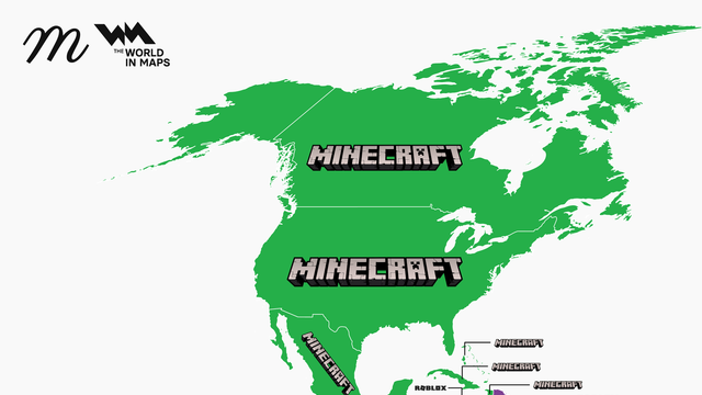 Minecraft dominates North America while Roblox leads South America in Google searches