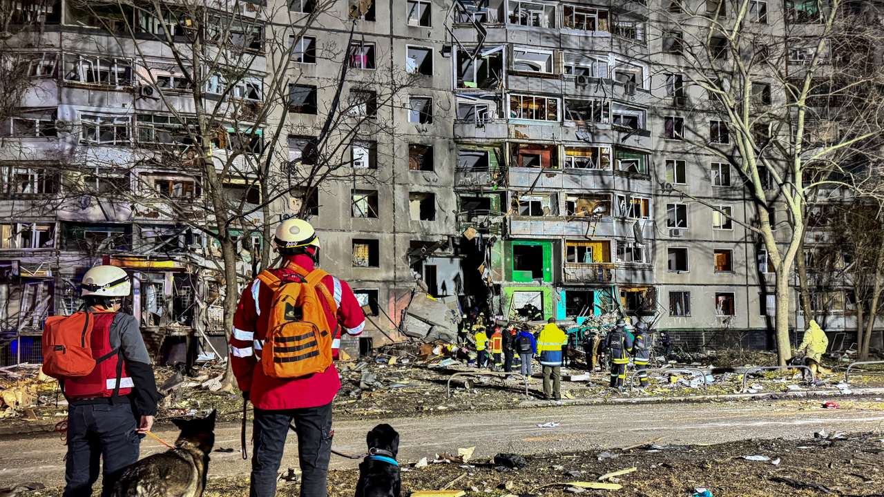 Aftermath of a Russian air strike in Kharkiv