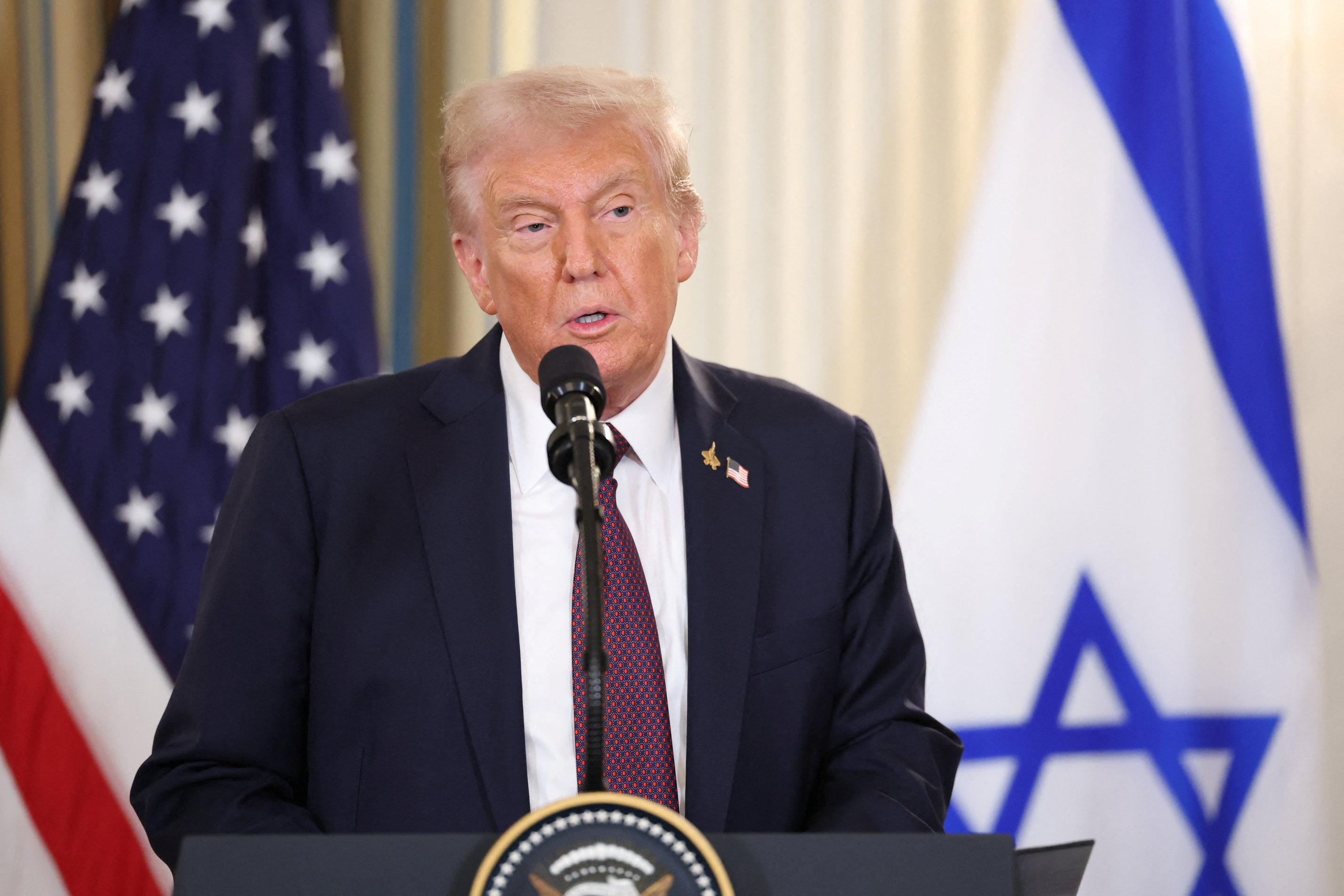 U.S. President Trump meets Israeli PM Netanyahu at the White House in Washington
