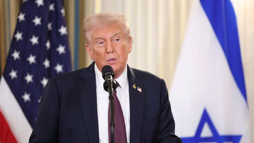 U.S. President Trump meets Israeli PM Netanyahu at the White House in Washington