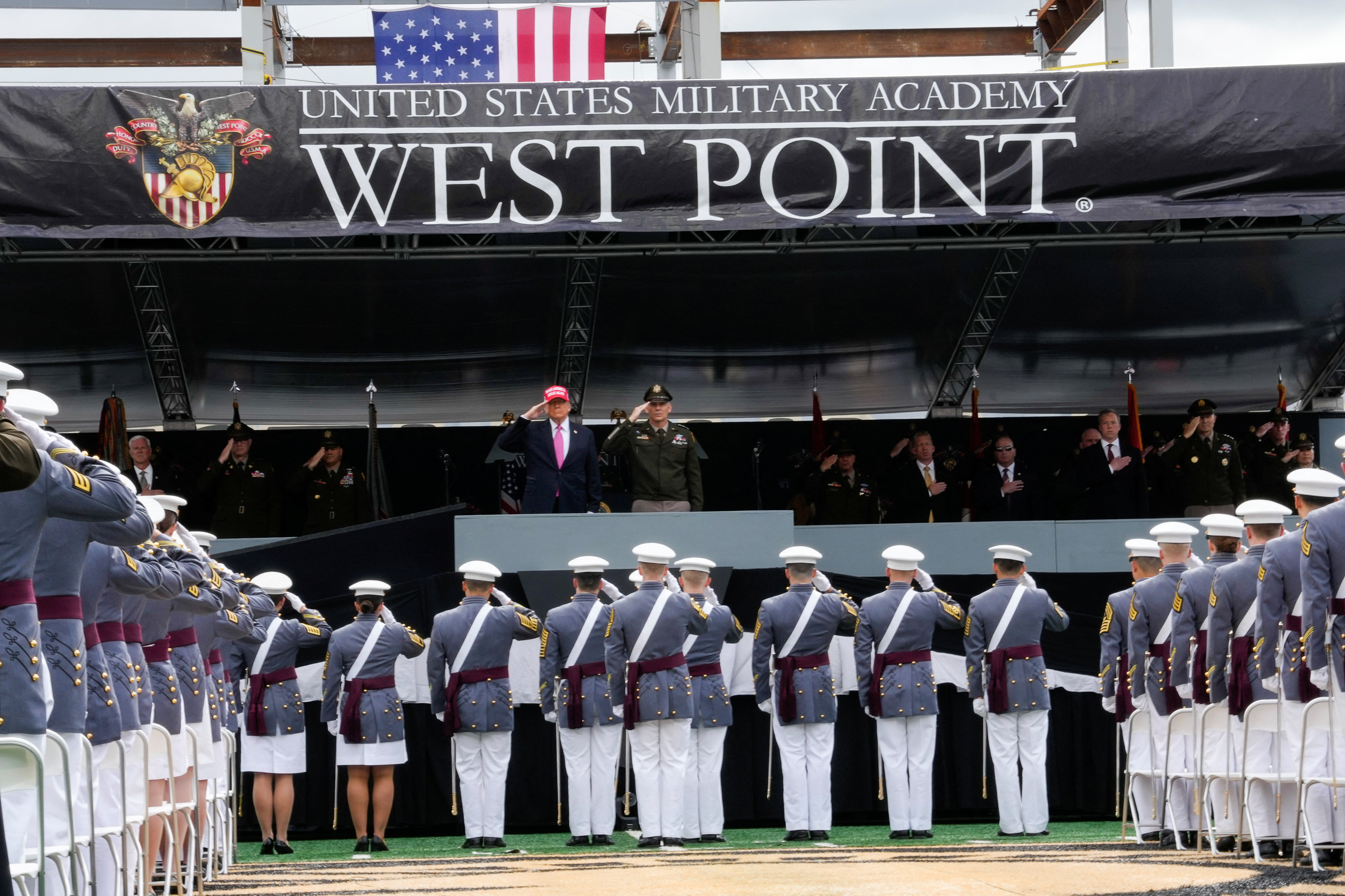 Commencement ceremony at West Point Military Academy in West Point, New York