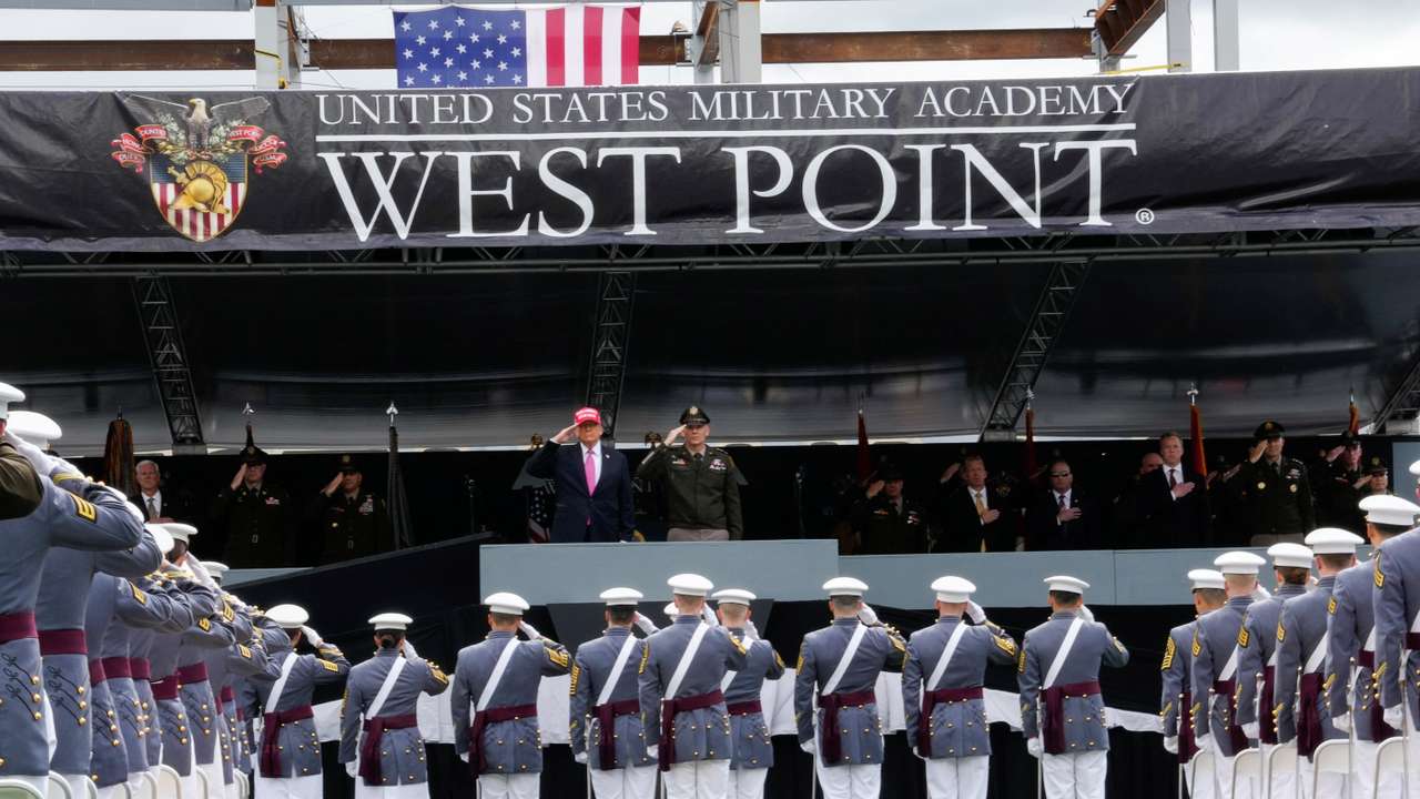 Commencement ceremony at West Point Military Academy in West Point, New York