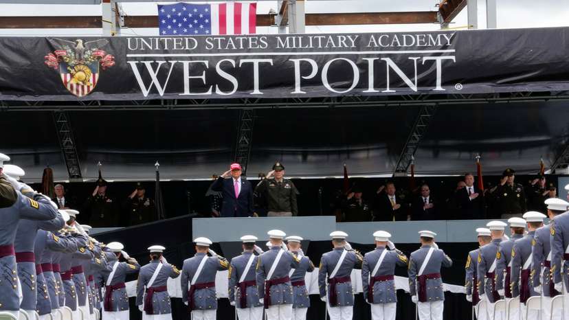 Commencement ceremony at West Point Military Academy in West Point, New York