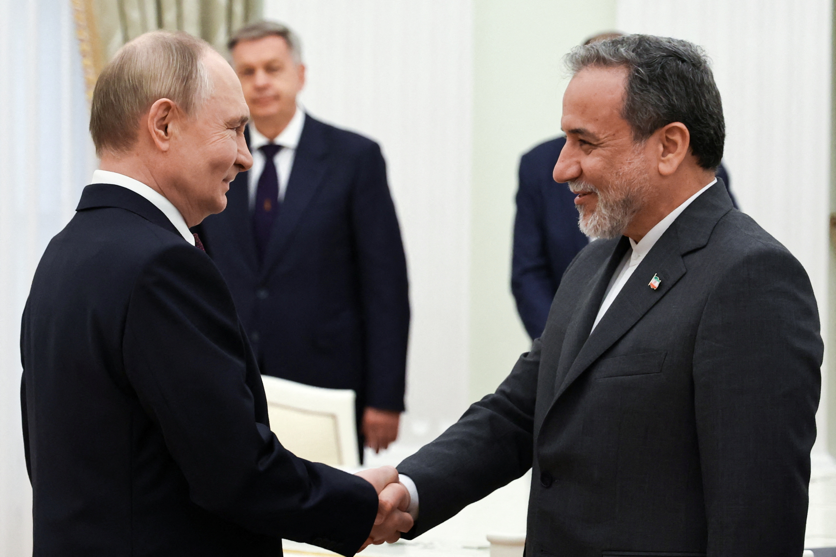 Russian President Vladimir Putin meets with Iranian Foreign Minister Abbas Araqchi in Moscow