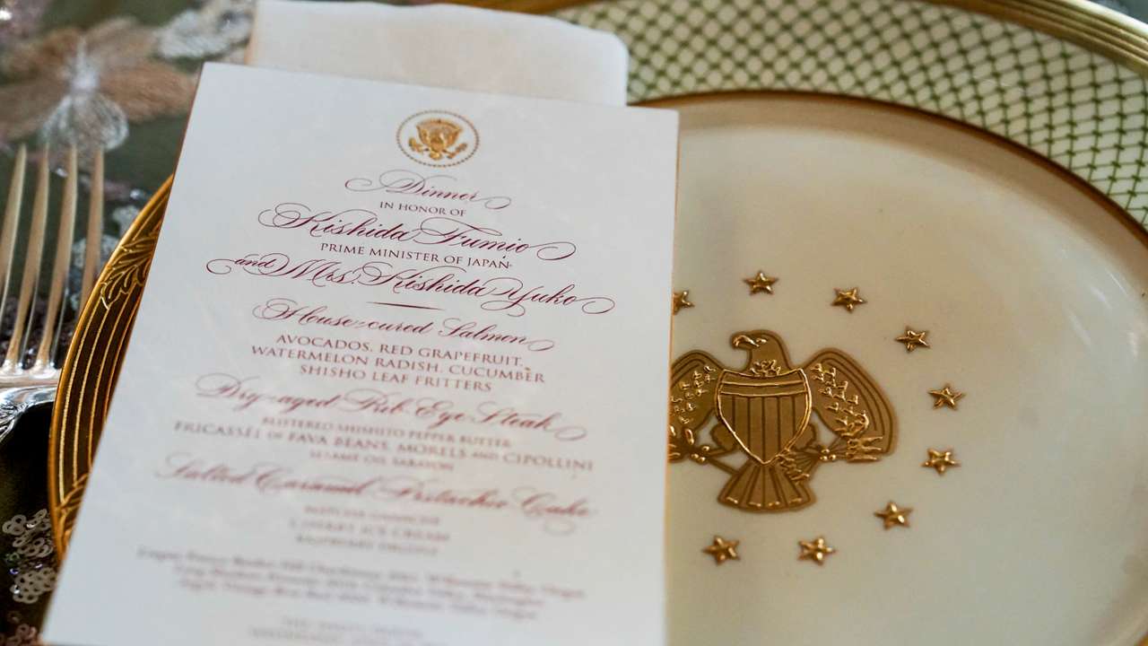 U.S. first lady Jill Biden previews the State Dinner in Washington