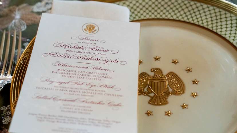 U.S. first lady Jill Biden previews the State Dinner in Washington