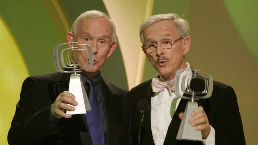 FILE PHOTO: Tom and Dick Smothers accept award at 3rd annual TV Land Awards show.