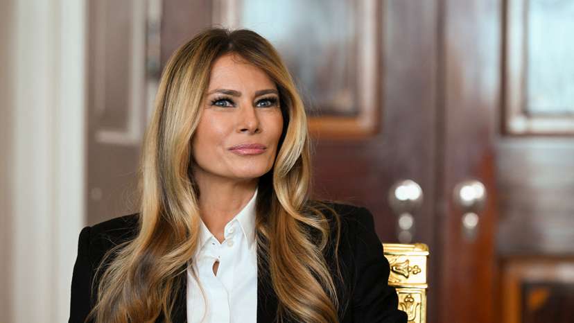 U.S. first lady Melania Trump meets with freed American-Israeli couple Keith and Aviva Siegel, at the White House