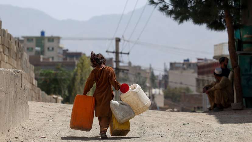 Water crisis forces families into long queues and threatens children's education in Kabul