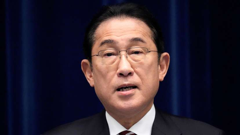 Japan's Prime Minister Fumio Kishida speaks at a press conference