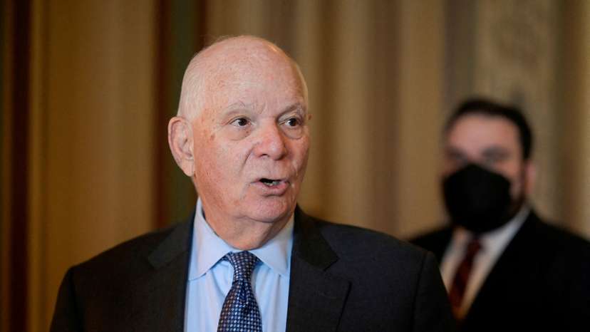 FILE PHOTO: U.S. Senator Ben Cardin (D-MD) speaks to reporters before assuming the chairmanship of the Senate Foreign Relations Committee on Capitol Hill in Washington