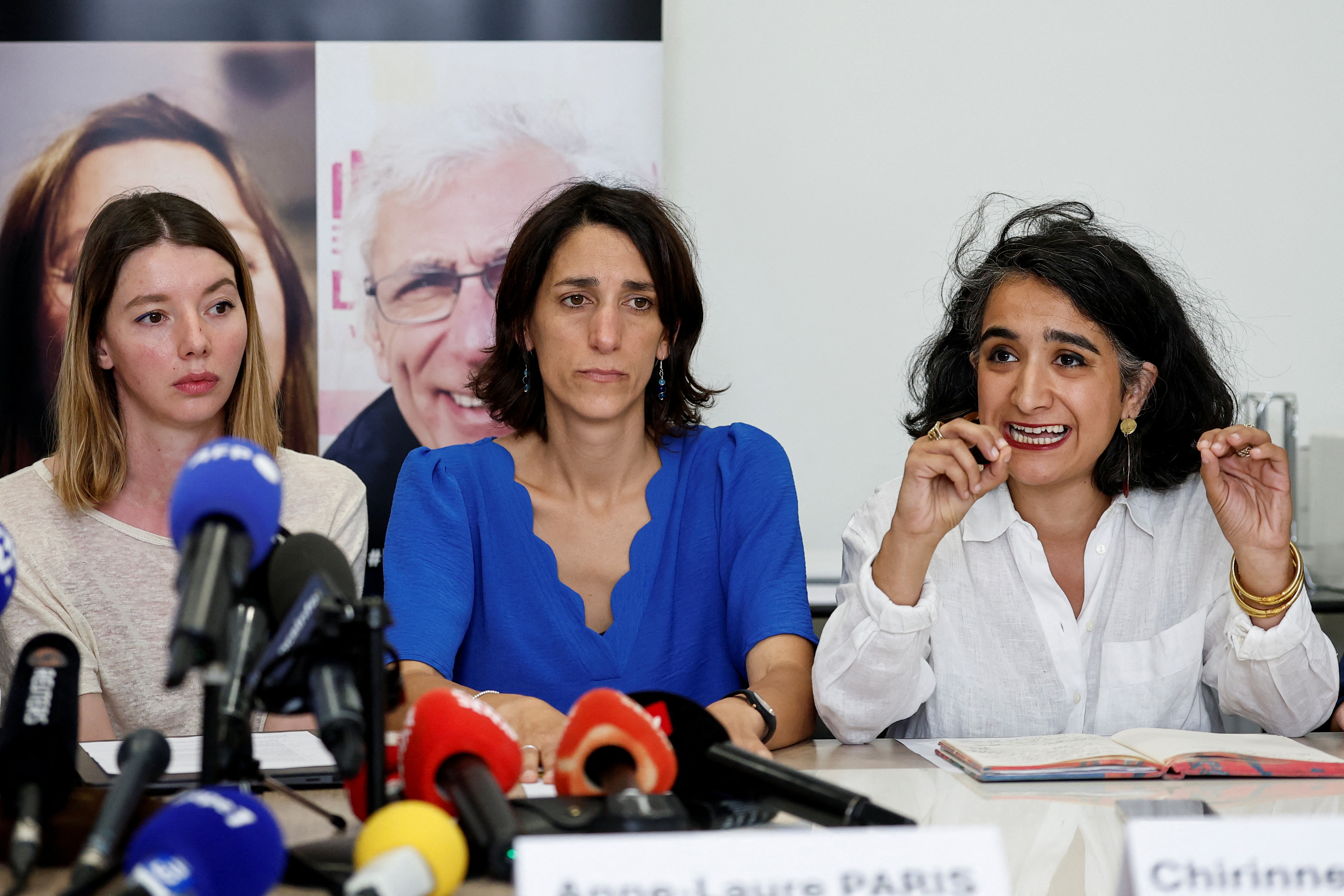 Press conference of relatives of Cecile Kohler and Jacques Paris, in Paris