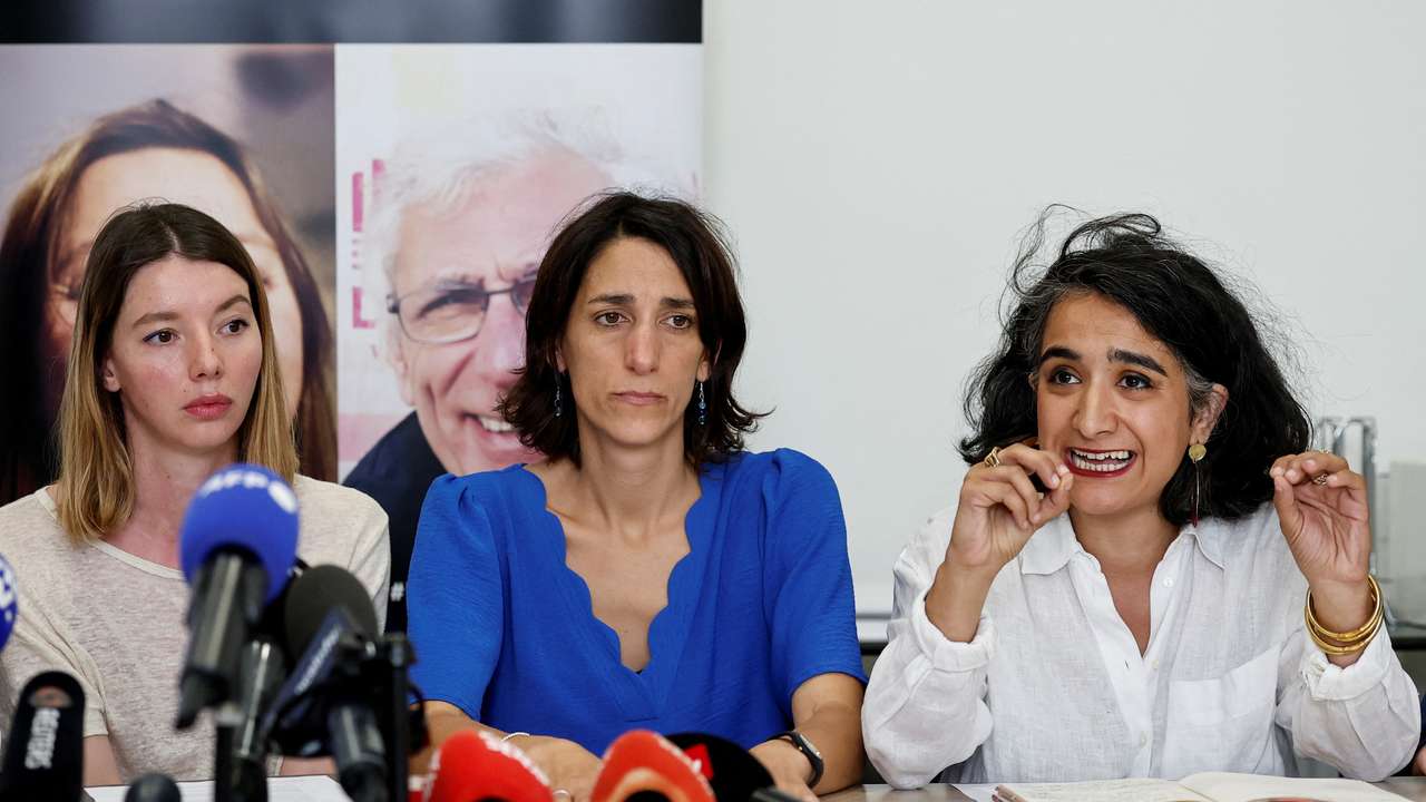 Press conference of relatives of Cecile Kohler and Jacques Paris, in Paris