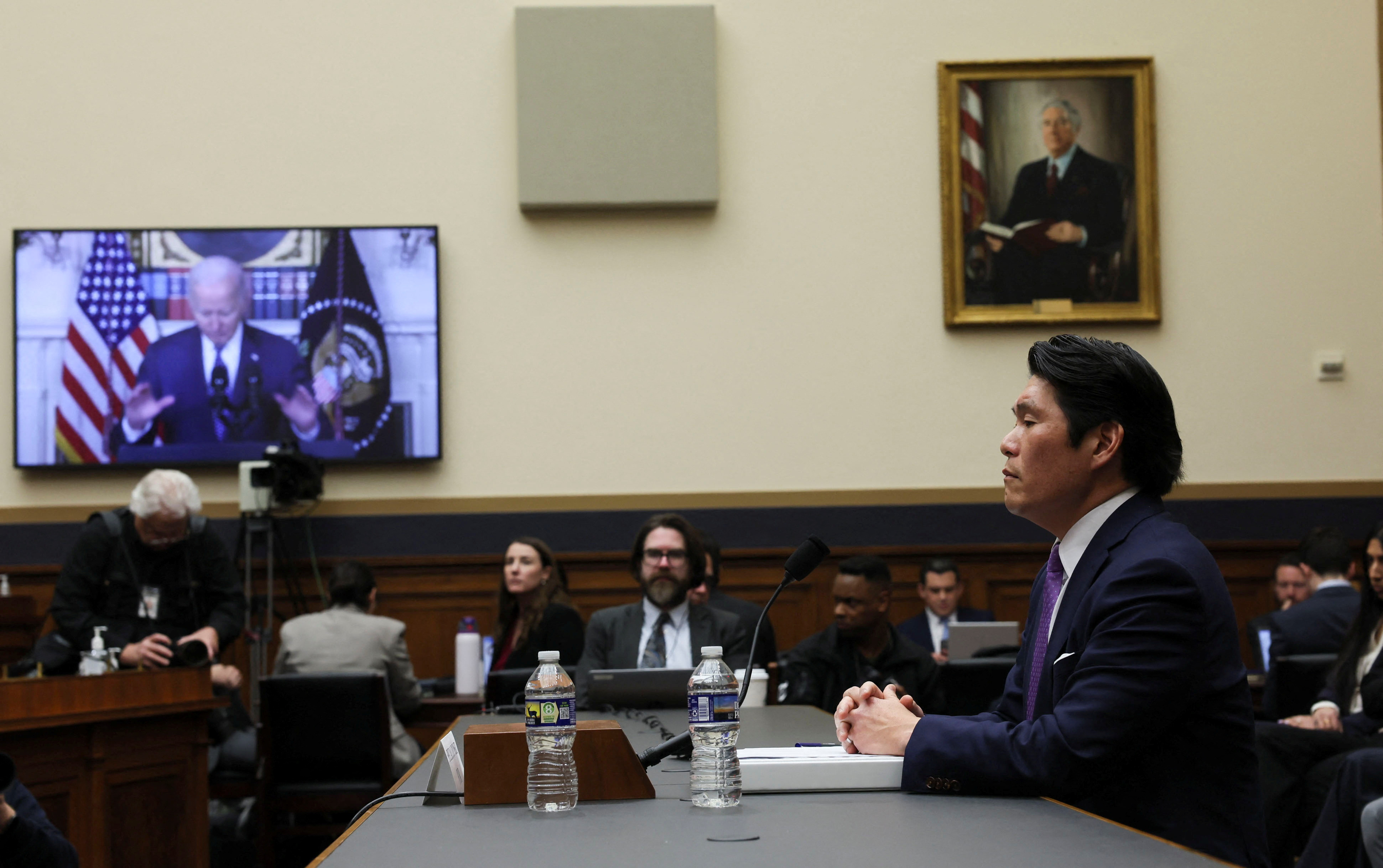 FILE PHOTO: Special Counsel Robert Hur testifies before a House Judiciary Committee hearing on his inquiry into President Biden's handling of classified documents, on Capitol Hill in Washington