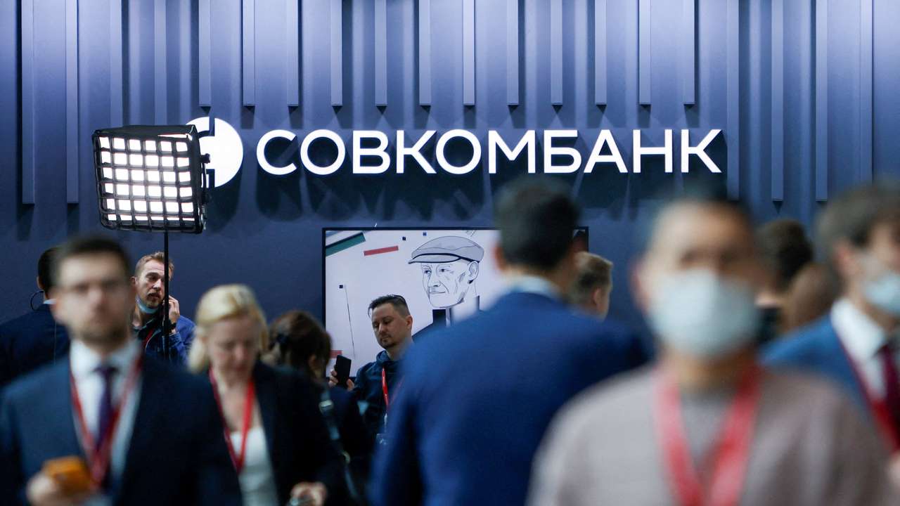 FILE PHOTO: The logo of Sovcombank