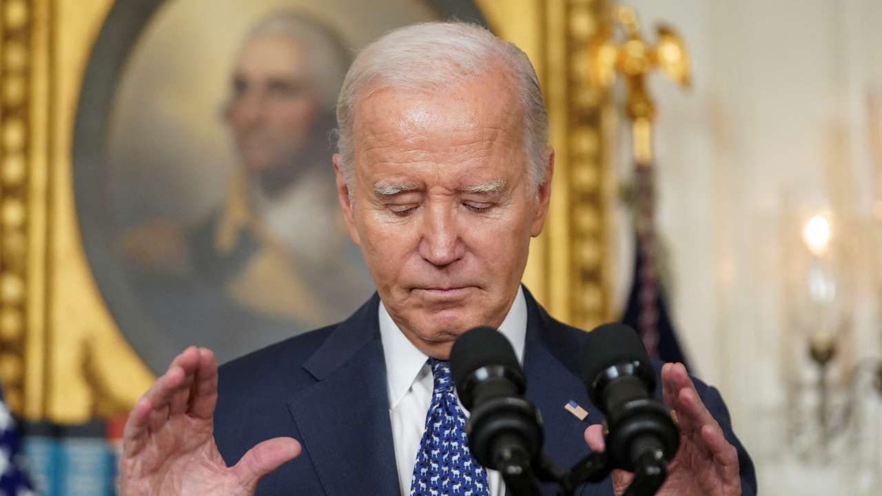 U.S. President Joe Biden delivers remarks at the White House in Washington