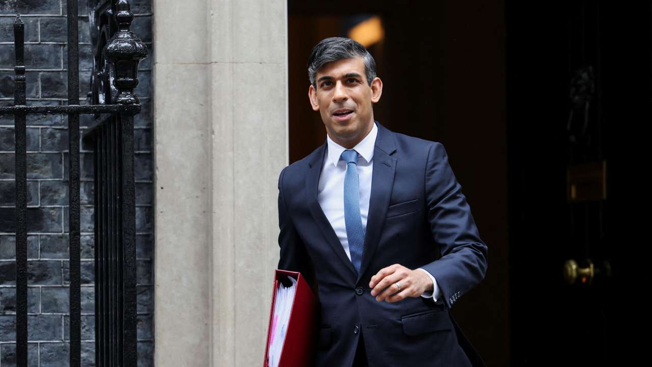 Britain's Prime Minister Rishi Sunak leaves Downing Street in London