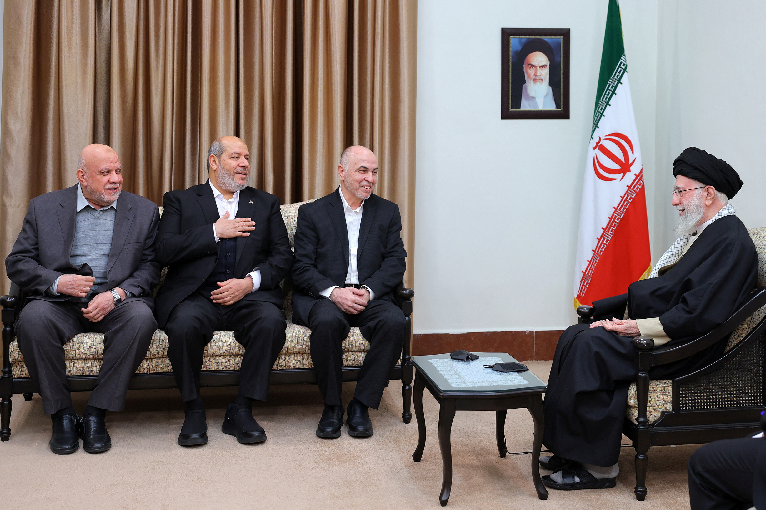 Iran's Supreme Leader Ayatollah Ali Khamenei meets with Hamas leaders in Tehran