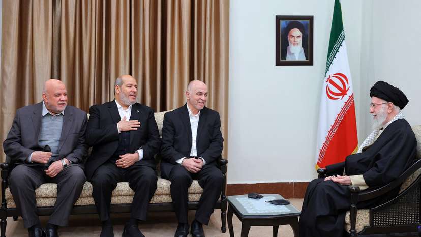 Iran's Supreme Leader Ayatollah Ali Khamenei meets with Hamas leaders in Tehran