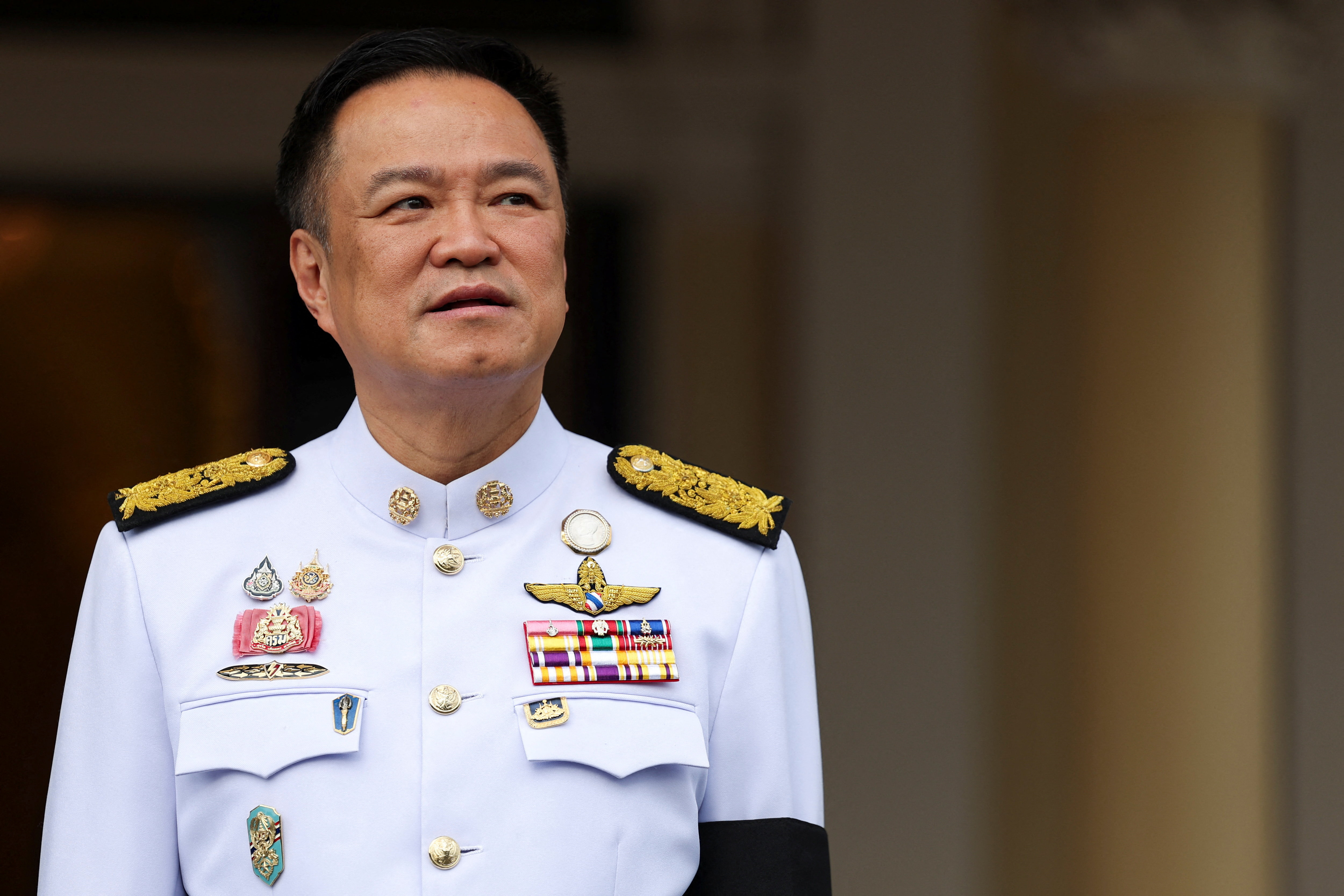 Thailand's Prime Minister Charnvirakul announces the dissolution of parliament, in Bangkok