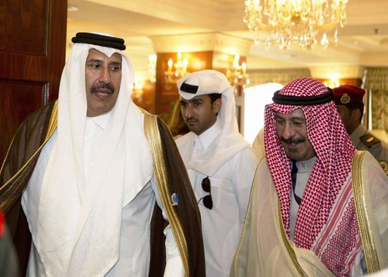 Qatari PM Sheikh Hamad Bin Jassim al Thani at International Conference of Council for Arab and International Relations in Kuwait City
