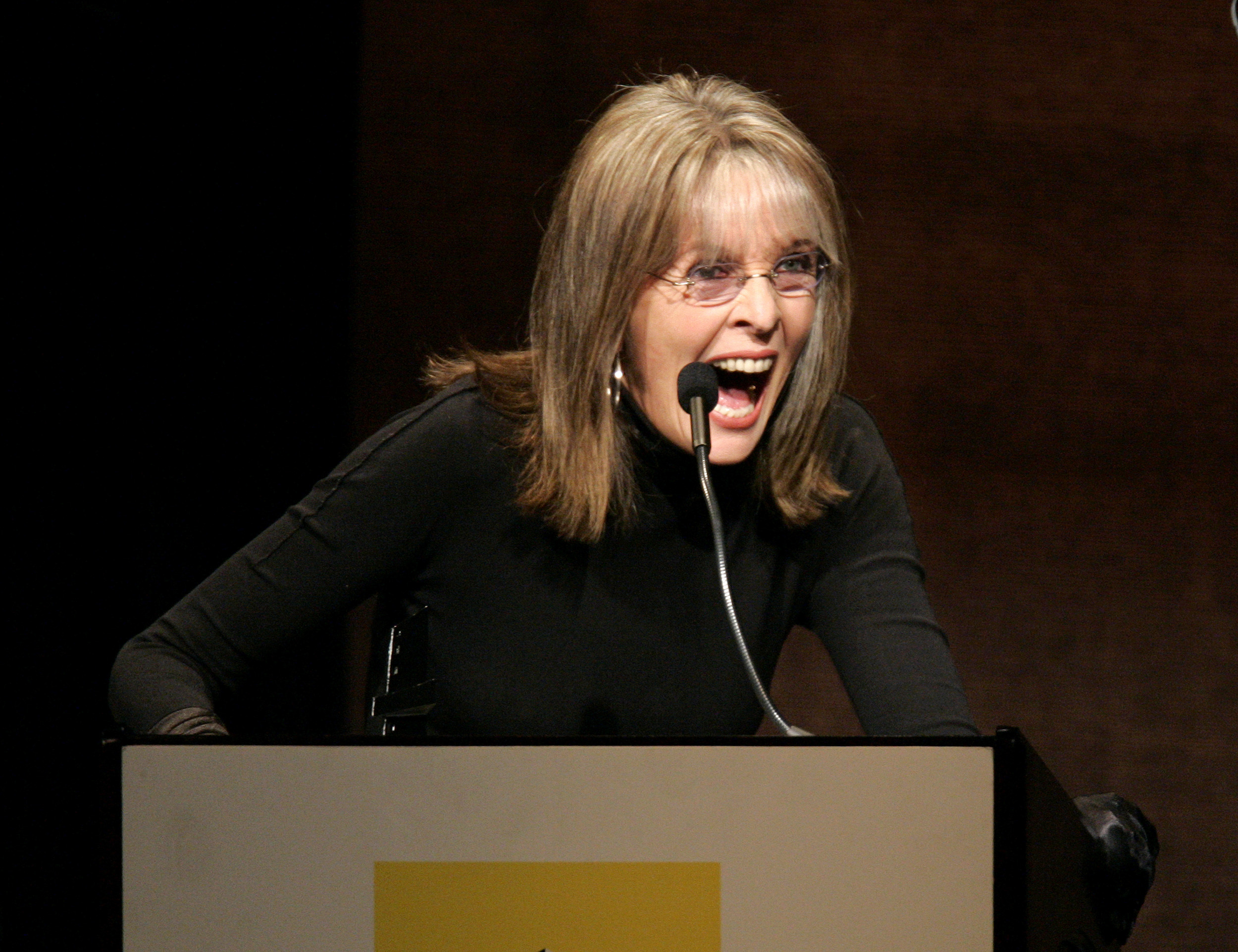 Actress Keaton accepts Hollywood Film Lifetime Achievement Award at annual Hollywood Awards gala ceremony in Beverly Hills