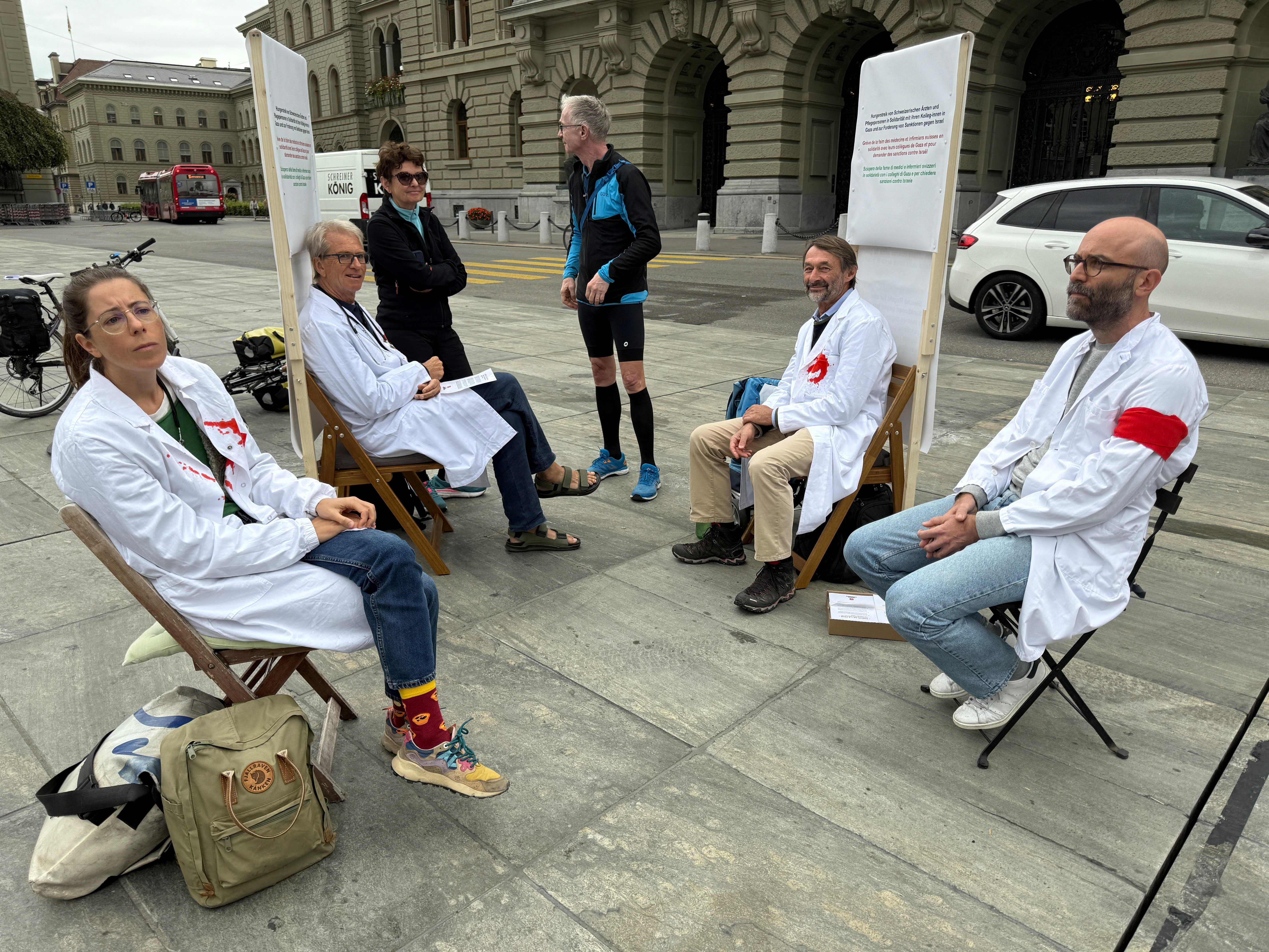 Hunger strike by Swiss doctors over Gaza in Bern