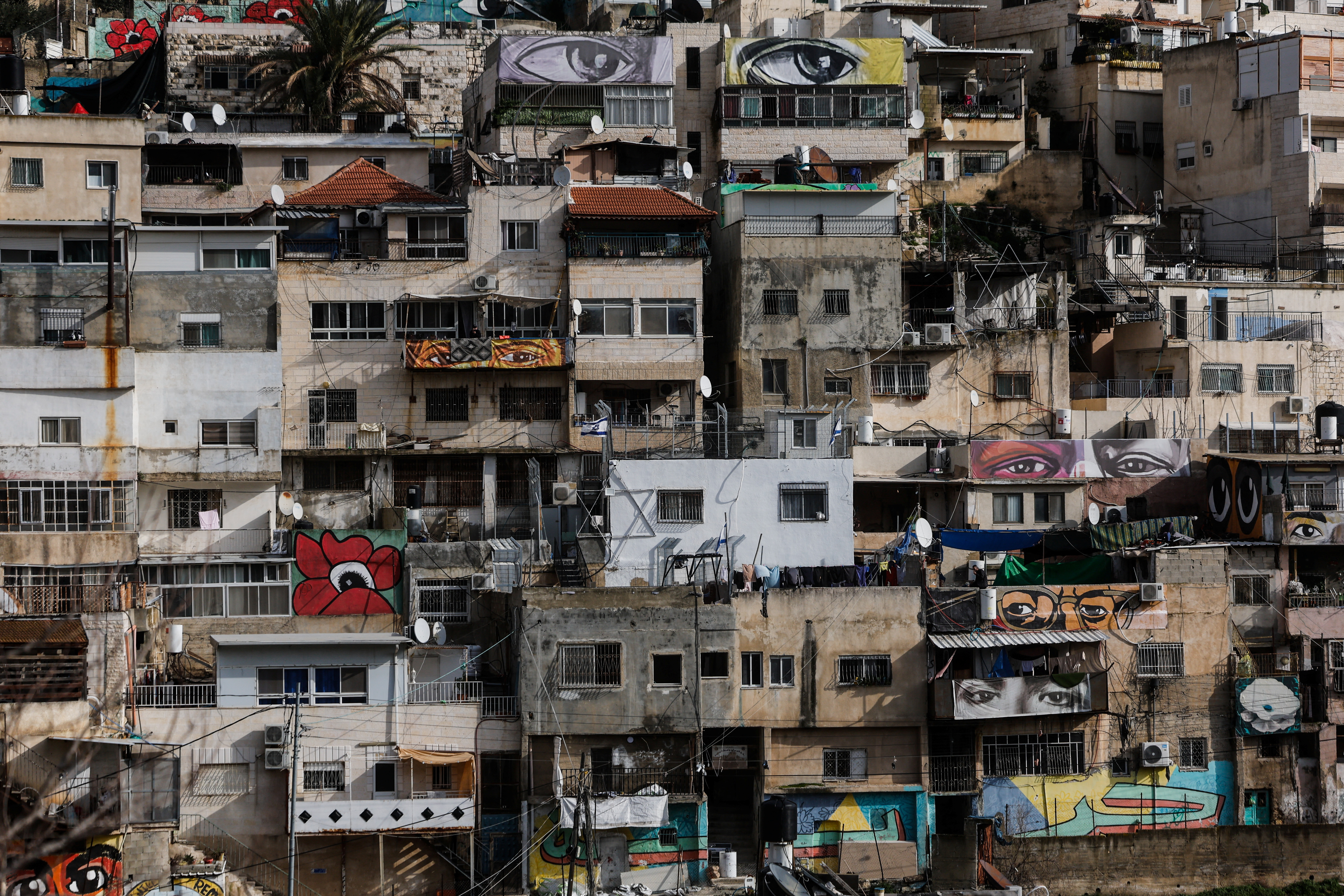 Residential buildings in the Silwan neighbourhood of East Jerusalem