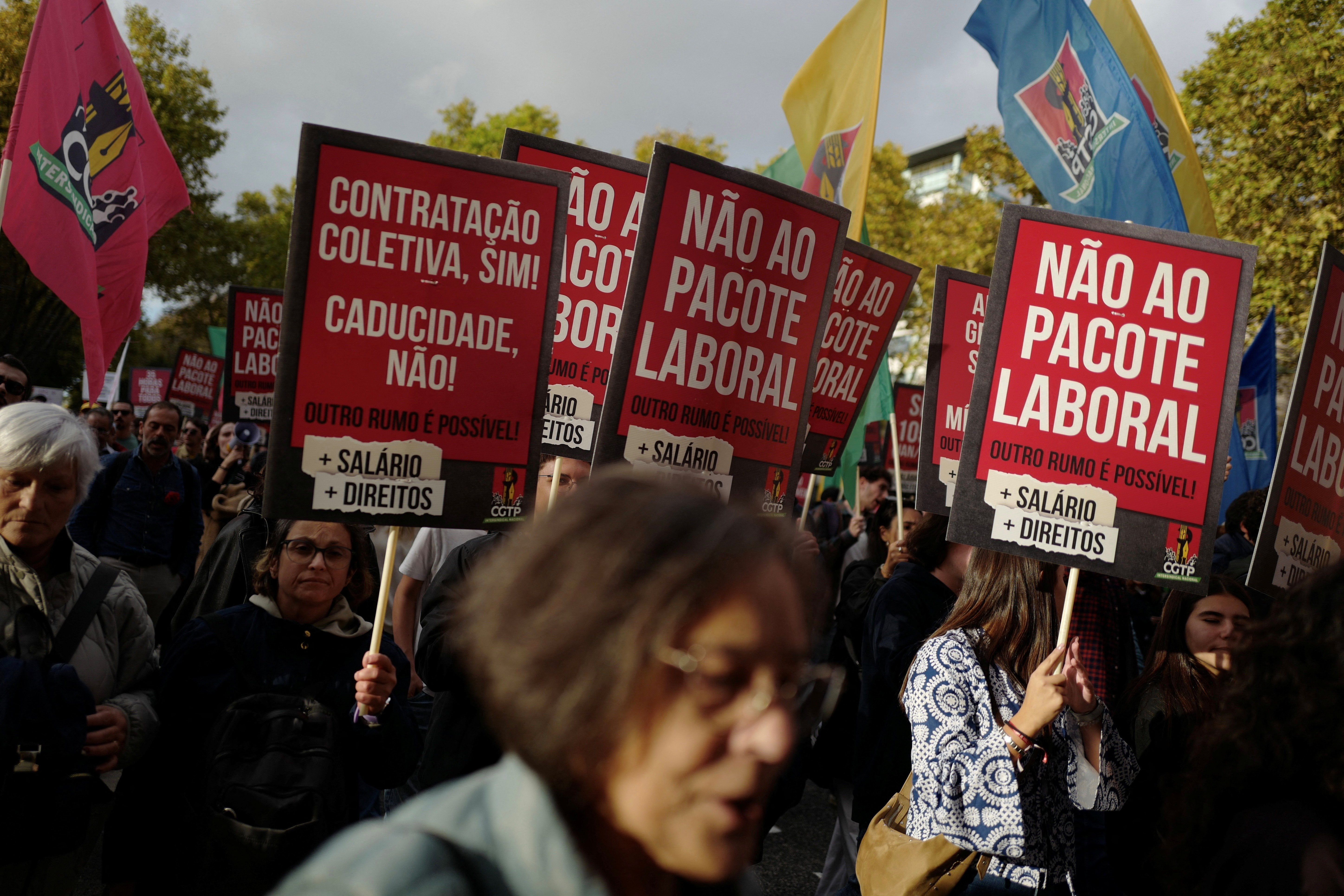 General Confederation of the Portuguese Workers (CGTP) protest demanding better wages and working conditions, in Lisbon