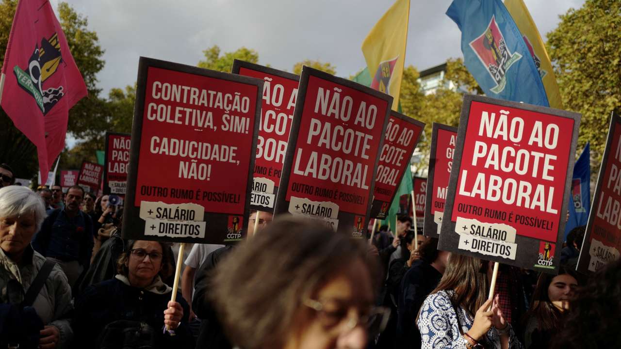 General Confederation of the Portuguese Workers (CGTP) protest demanding better wages and working conditions, in Lisbon