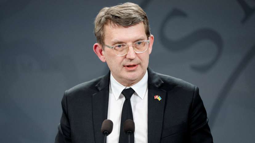 FILE PHOTO: Denmark's Defense Minister Troels Lund Poulsen during a press conference in Copenhagen