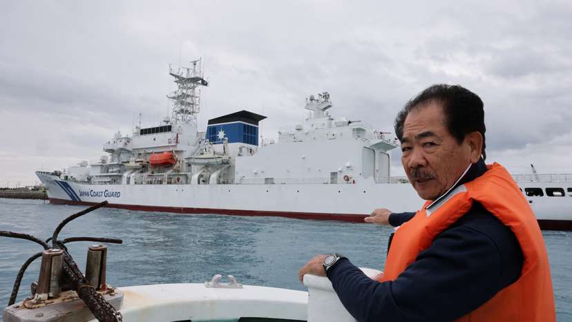 Hitoshi Nakama, a fisherman and local councilor in Ishigaki who has been fishing around a group of disputed islands called Senkaku Islands in Japan, also known in China as Diaoyu Islands, speaks during an interview with Reuters in Ishigaki