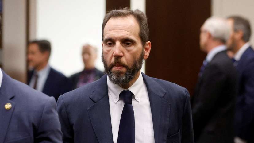 FILE PHOTO: Special Counsel Jack Smith makes a statement to reporters about the federal charges against former President Donald Trump is seen in Washington