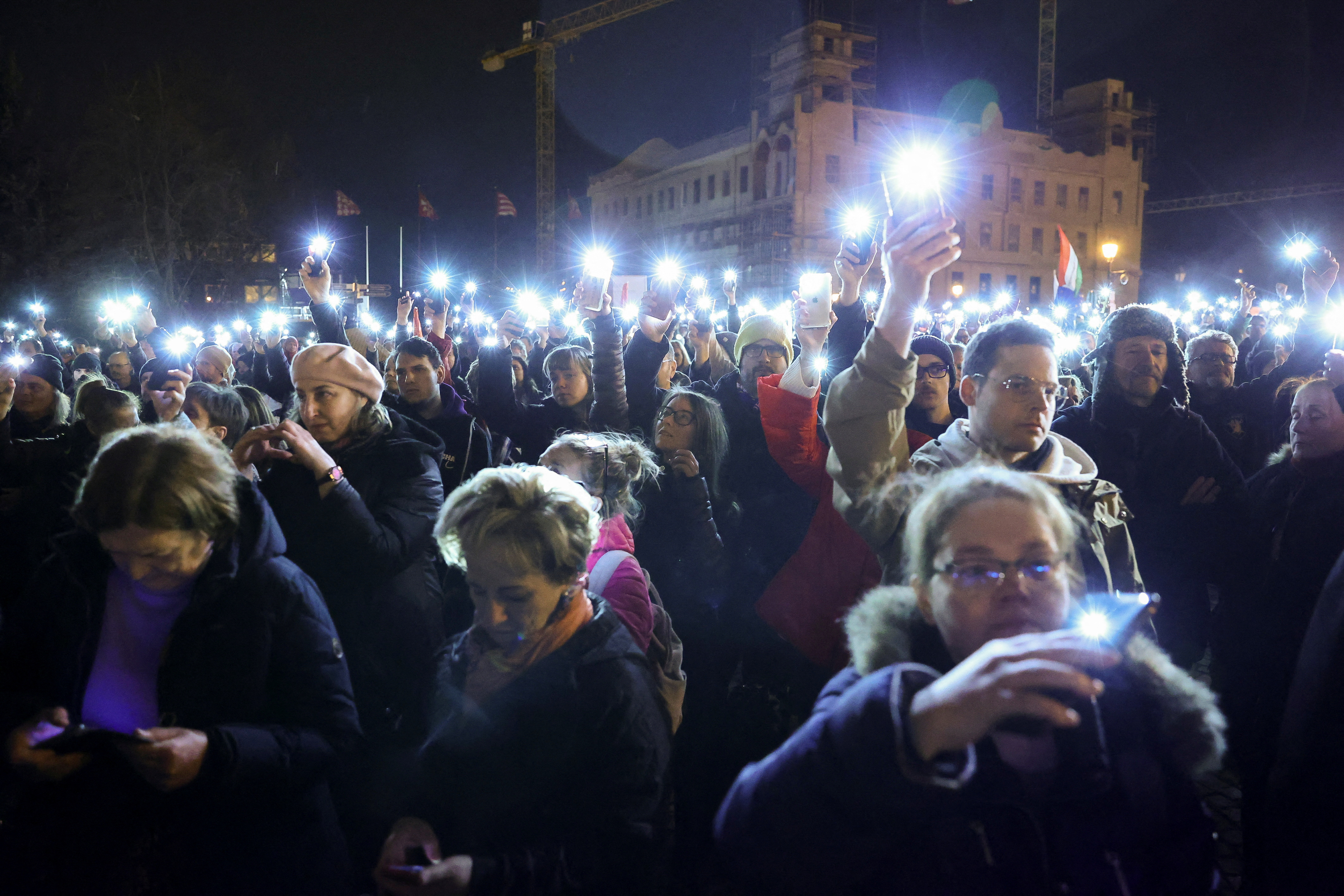 Protest to demand the resignation of Hungarian President Novak, in Budapest