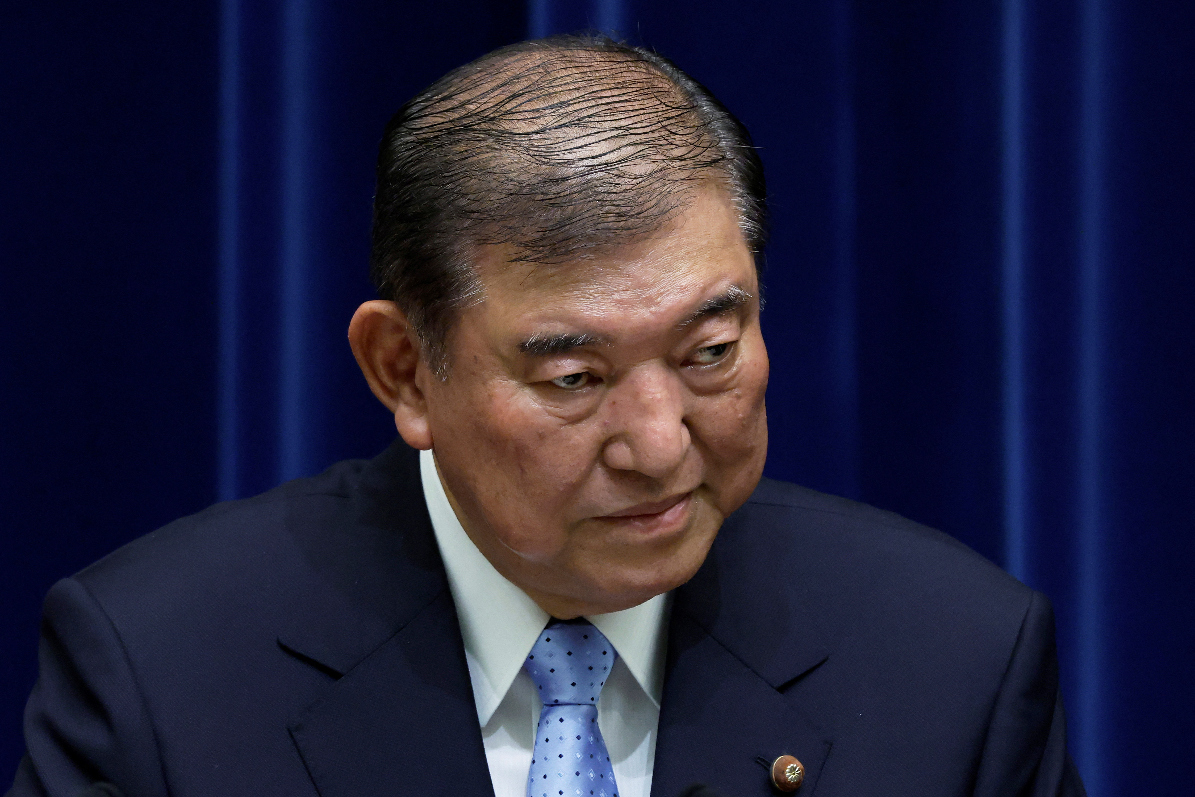Japan's Prime Minister Shigeru Ishiba attends a press conference in Tokyo