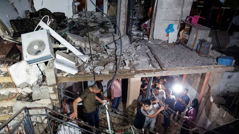 Aftermath of an Israeli raid, in Kafr Dan