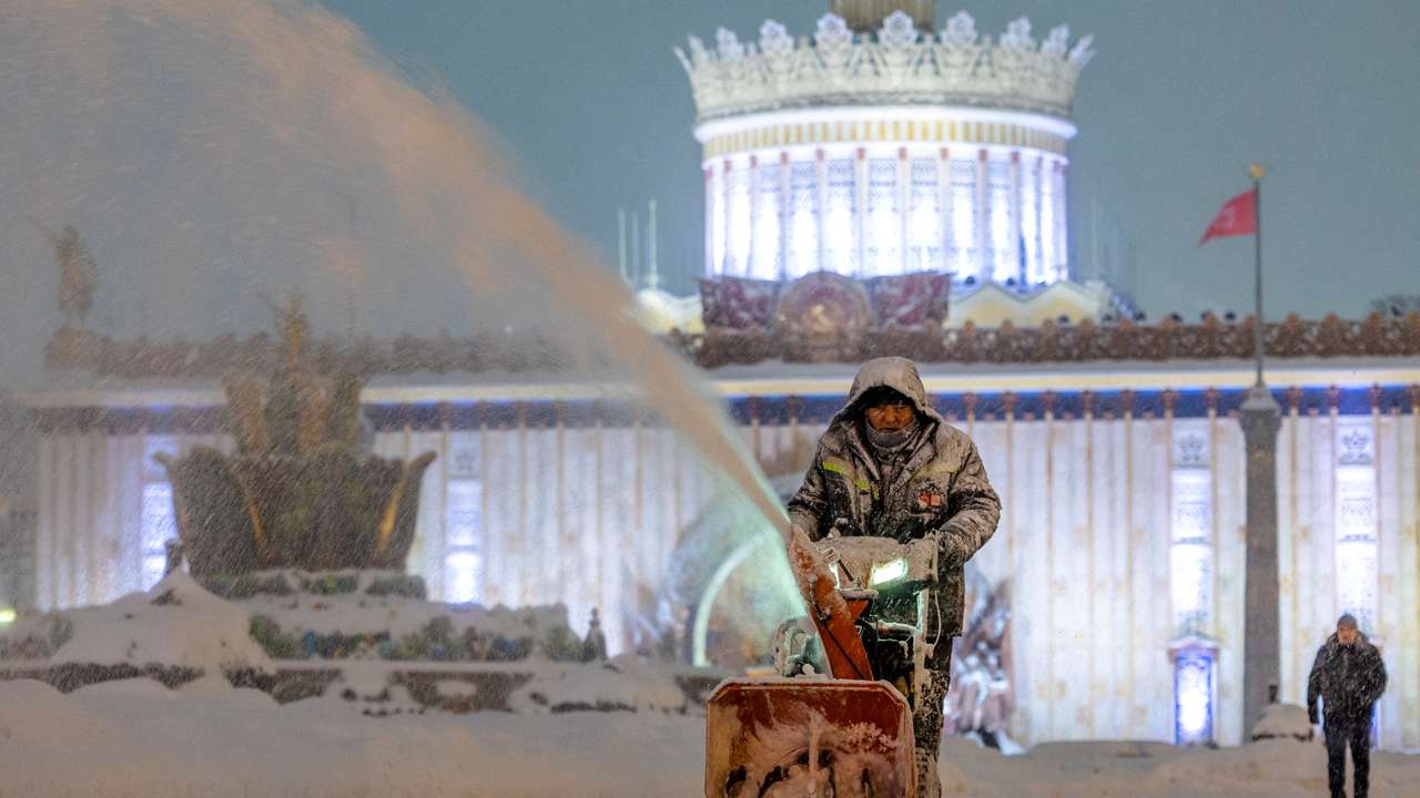 Heavy snowfall in Moscow