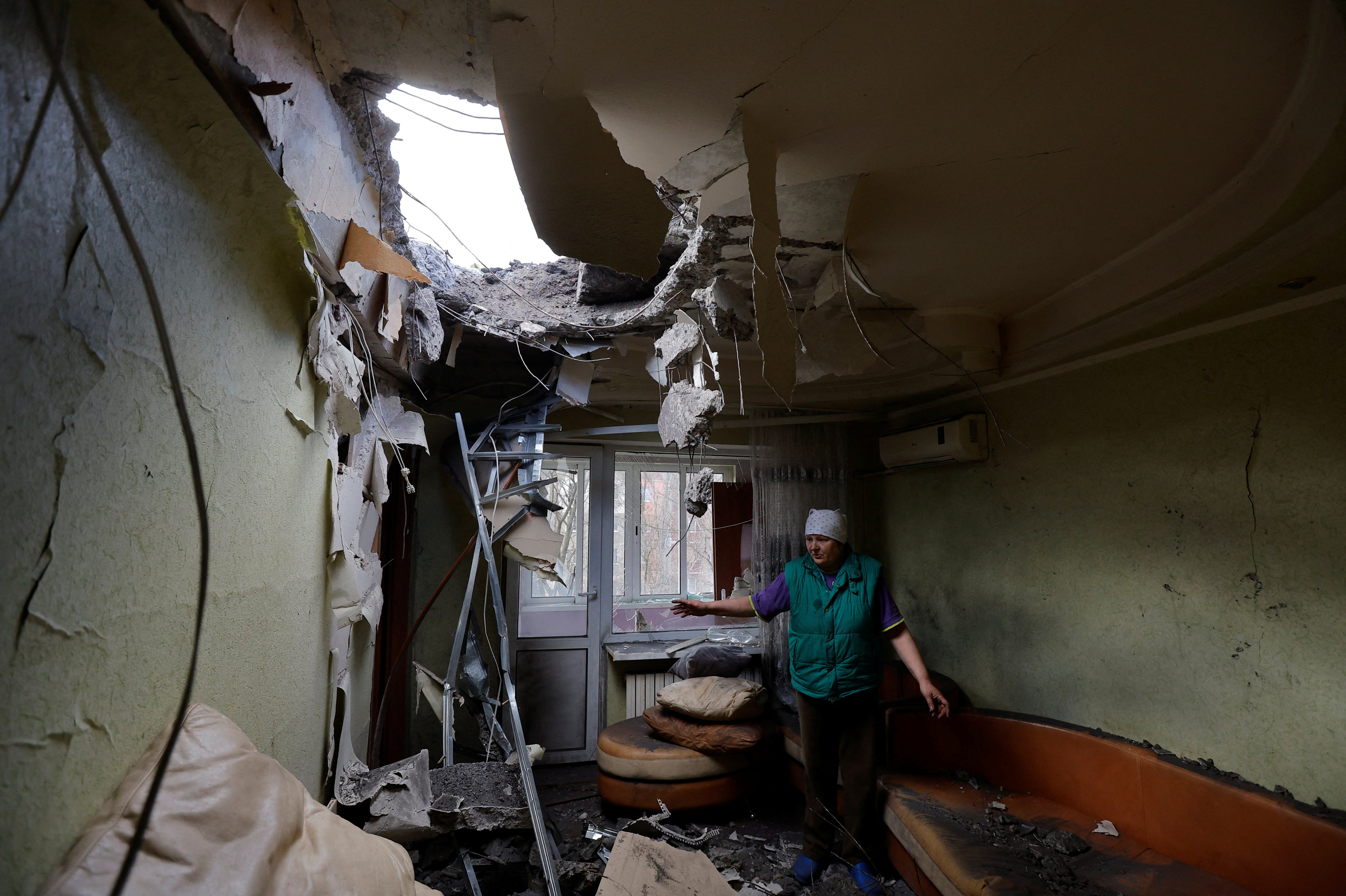 Aftermath of recent shelling in Donetsk