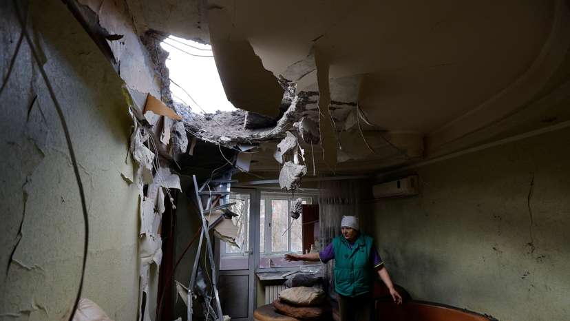 Aftermath of recent shelling in Donetsk