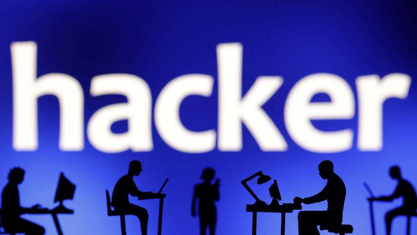 Illustration shows the word "hacker\