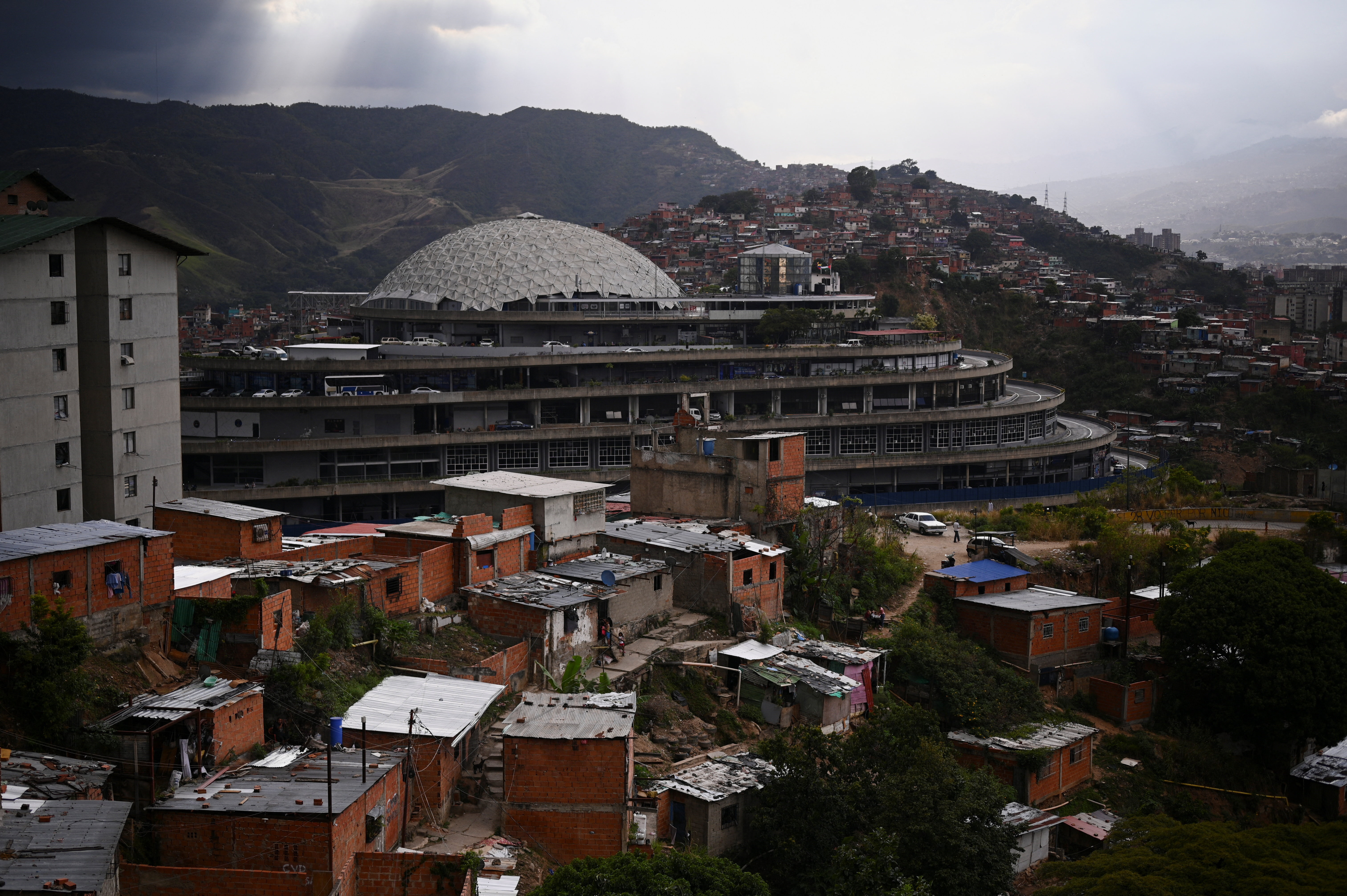 A view of El Helicoide detention centre in Caracas