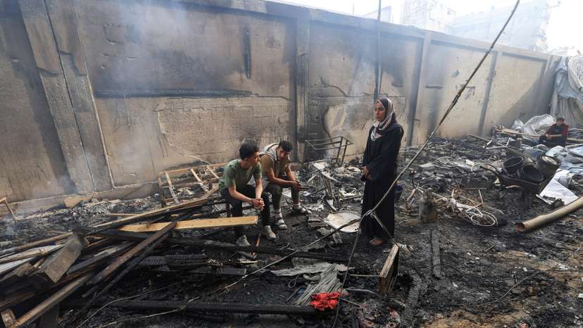 Israeli strike at a school sheltering displaced Palestinians, in Gaza City