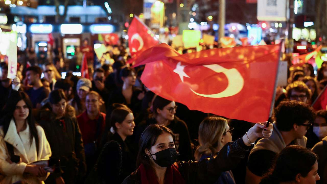 Protest against the arrest of Istanbul Mayor Ekrem Imamoglu in Istanbul