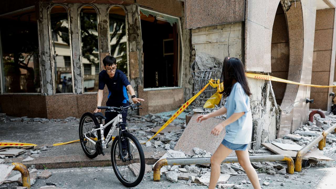 Aftermath of an earthquake, in Hualien
