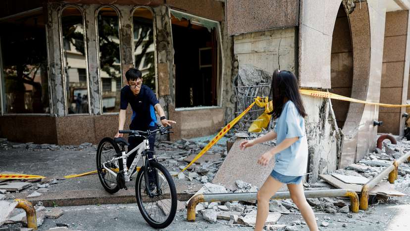 Aftermath of an earthquake, in Hualien