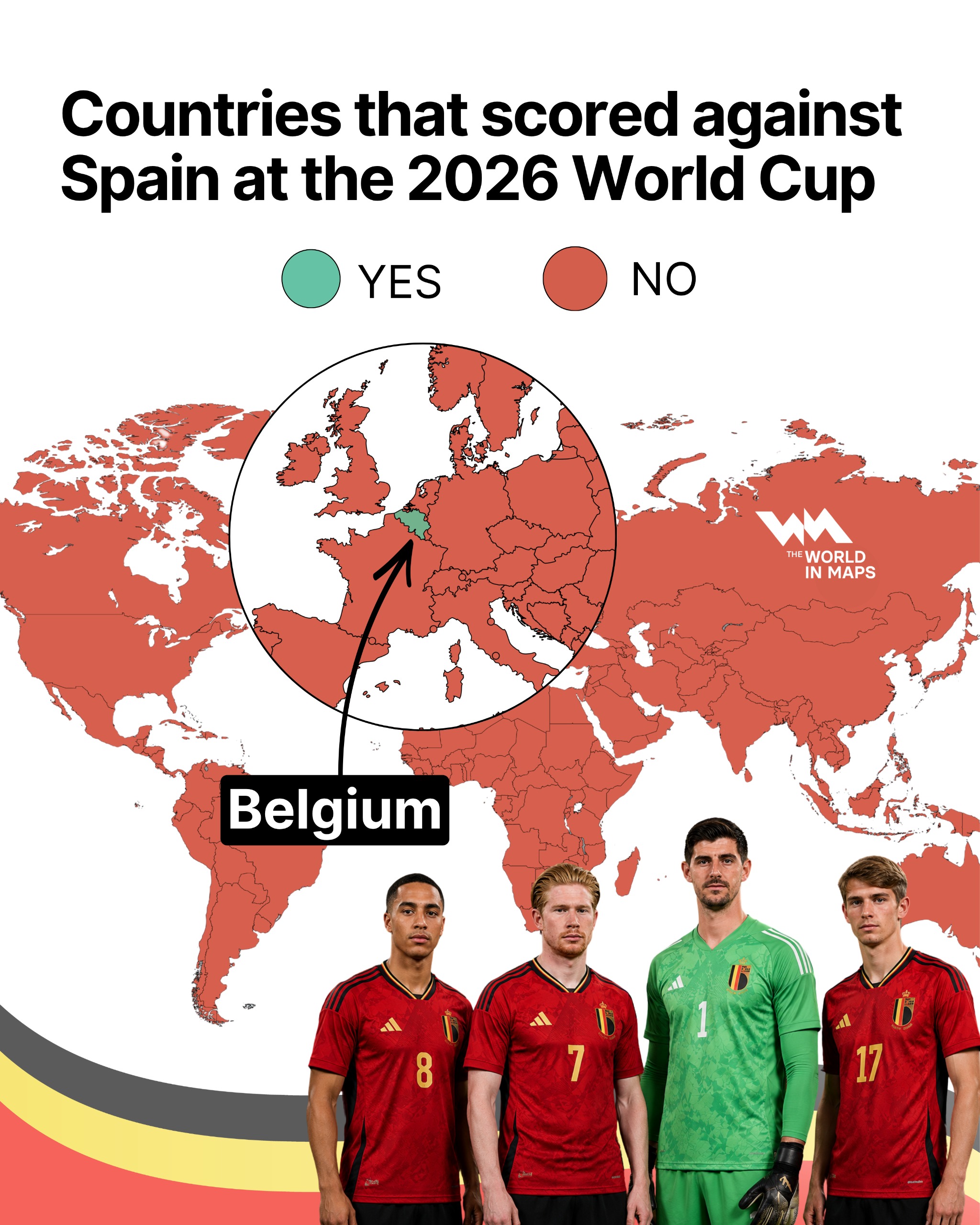 Belgium stands alone as the only team to score against Spain at 2026 FIFA World Cup