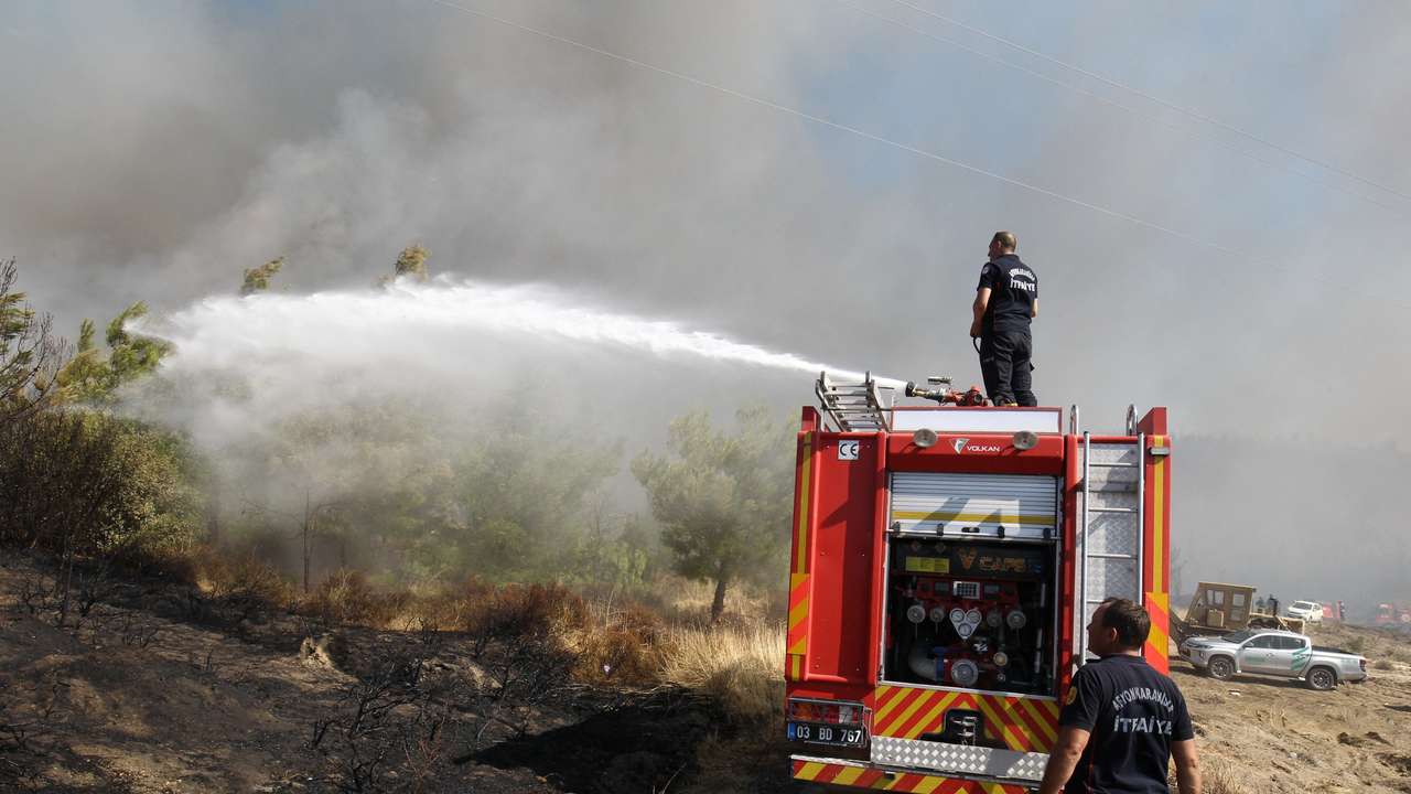 A wildfire burns in northwestern Turkey